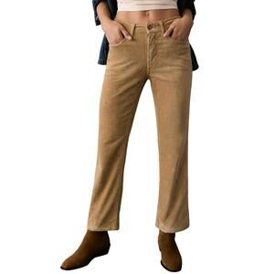 Pilcro by Anthropologie The Yaya Mid-Rise Corduroy Crop Flare Jeans Size 30